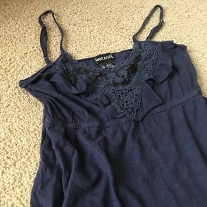 Navy Flowy Tank Top